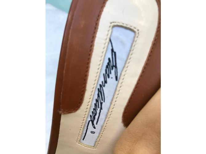 Sandali Brian Atwood in pelle beige 37,5 - vista 14