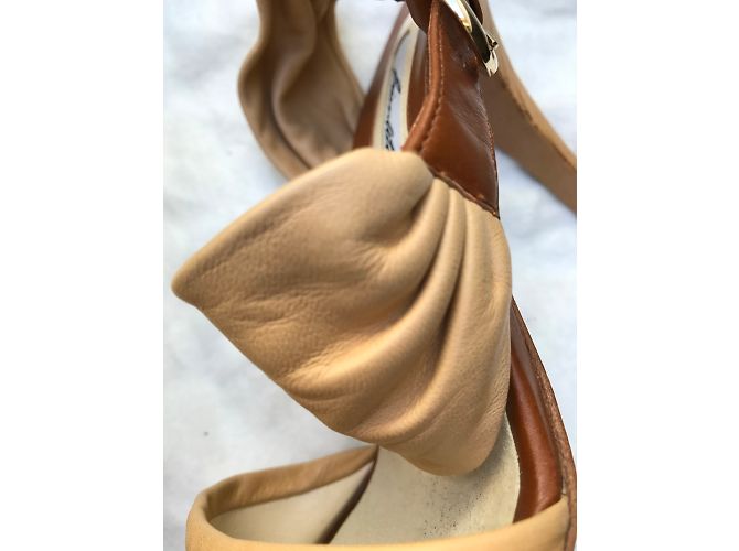 Sandali Brian Atwood in pelle beige 37,5 - vista 7