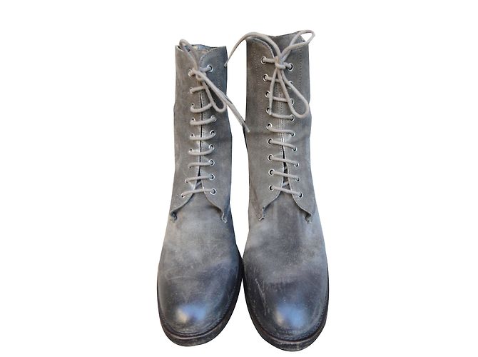 Botines Prada Taupe de Gamuza Gris pardo - vista 2