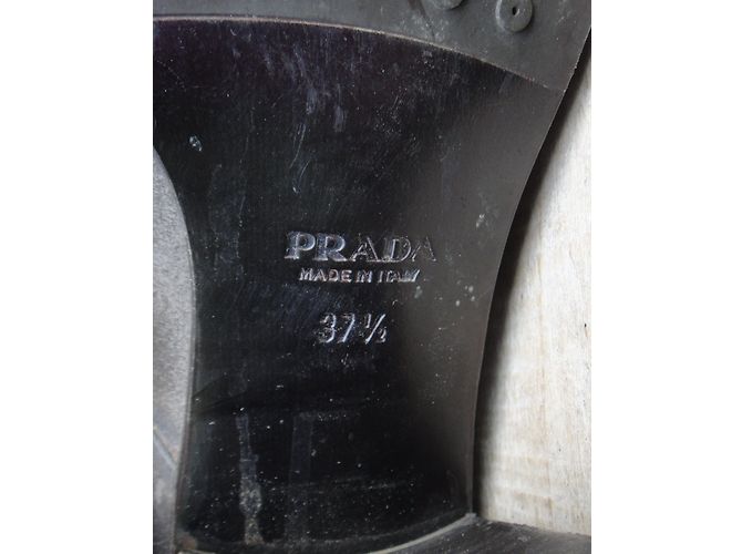 Botines Prada Taupe de Gamuza Gris pardo - vista 6