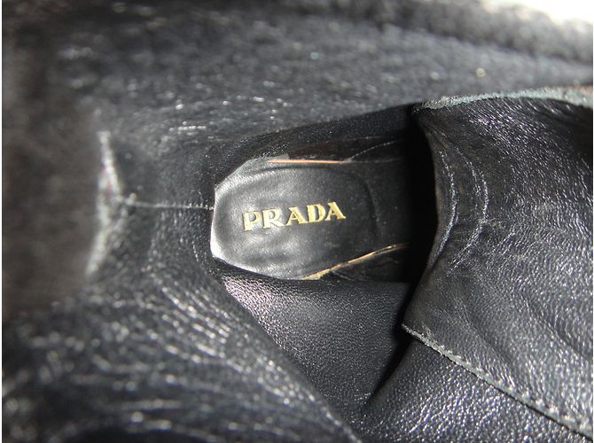 Botines Prada Taupe de Gamuza Gris pardo - vista 7