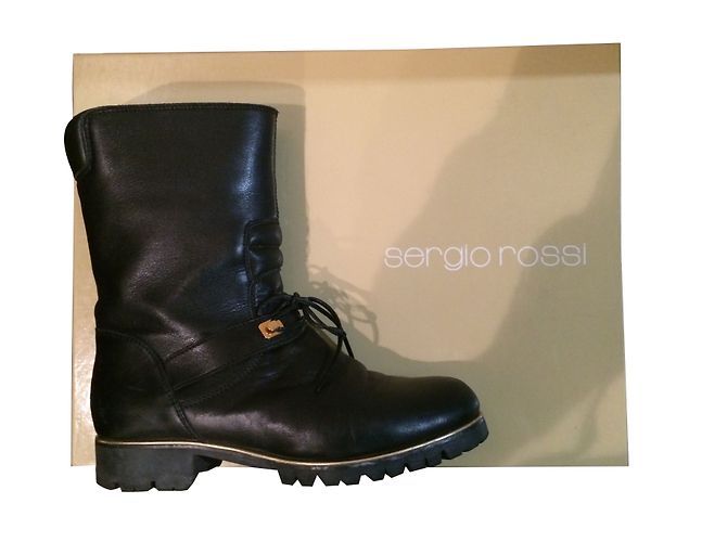 Stivali Sergio Rossi in pelle nera Nero - vista 2