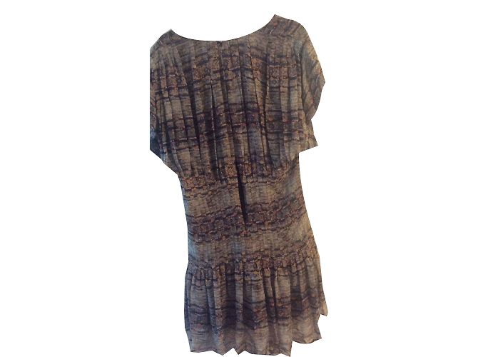 Vestido de cóctel Isabel Marant de seda con pliegues estampado cachemir - vista 2