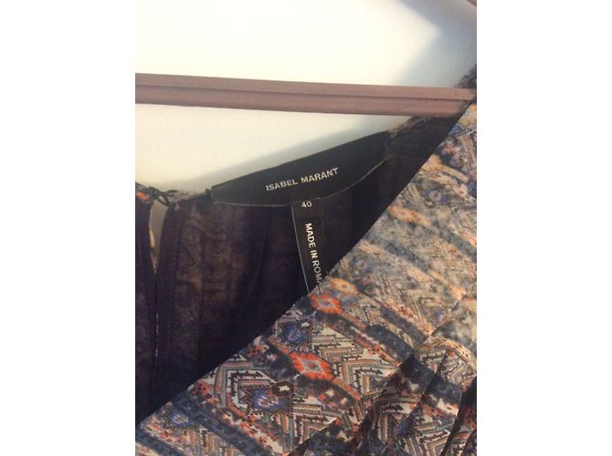 Vestido de cóctel Isabel Marant de seda con pliegues estampado cachemir - vista 3