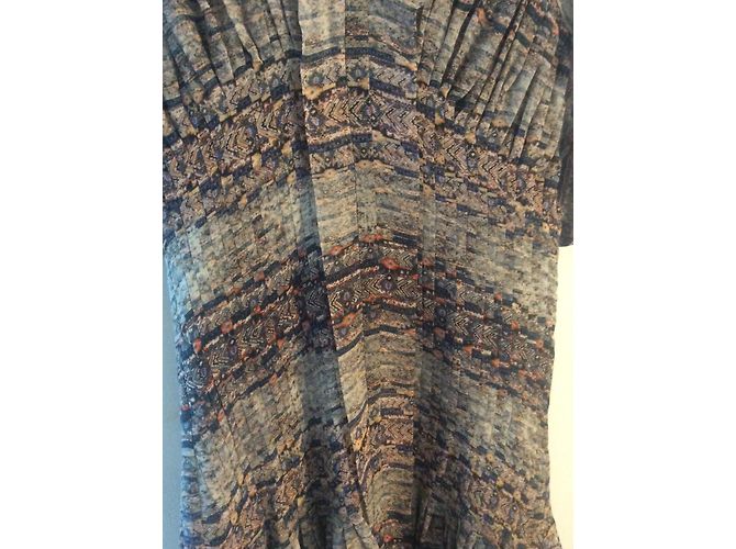 Vestido de cóctel Isabel Marant de seda con pliegues estampado cachemir - vista 4