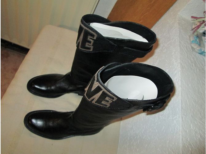 Botas Love Moschino de cuero negro - vista 5