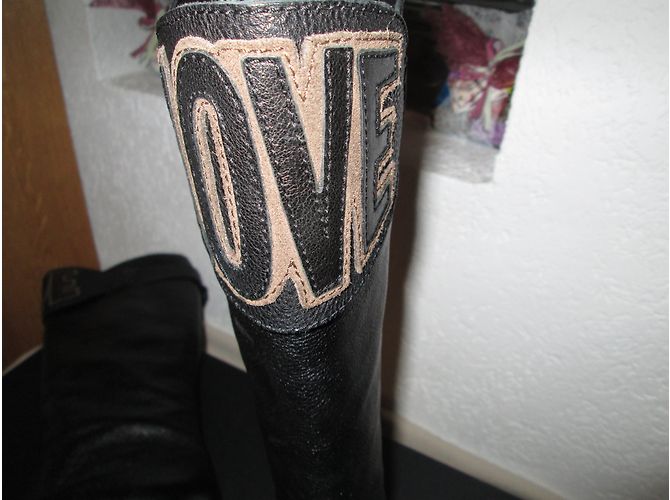 Botas Love Moschino de cuero negro - vista 6