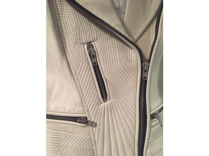 Iro Lederjacke Perfecto Eggshell Aus weiß - Ansicht 3