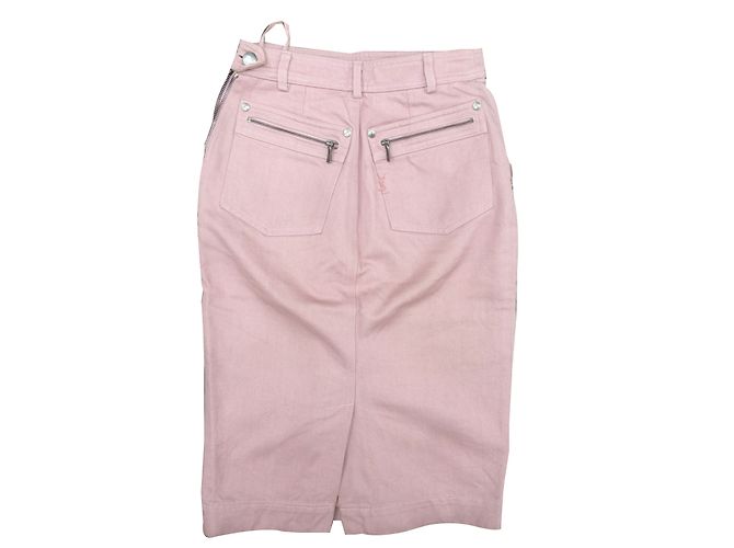 Yves Saint Laurent langer Denim Rock Rosa Pink - Ansicht 2