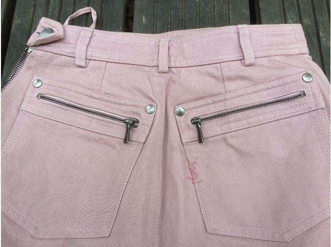 Yves Saint Laurent langer Denim Rock Rosa Pink - Ansicht 5