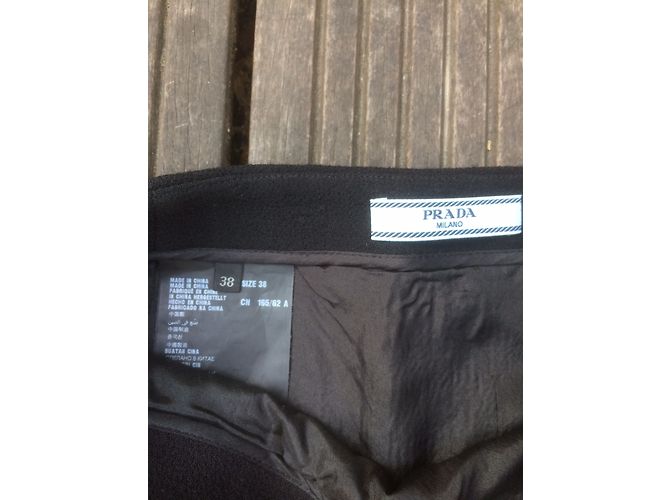 Falda Prada negra de algodón y acrílico Talla 38 Negro - vista 4