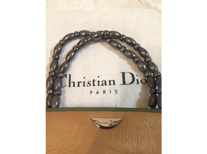 Borsa a mano Christian Dior in pelle beige - vista 5