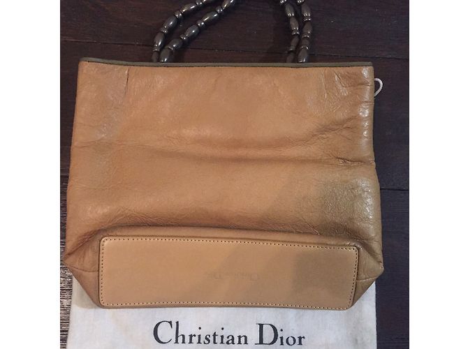 Borsa a mano Christian Dior in pelle beige - vista 6