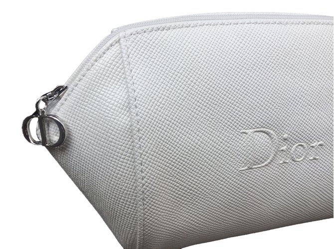 Pochette Dior Bianca in Pelle e Poliestere Bianco - vista 2