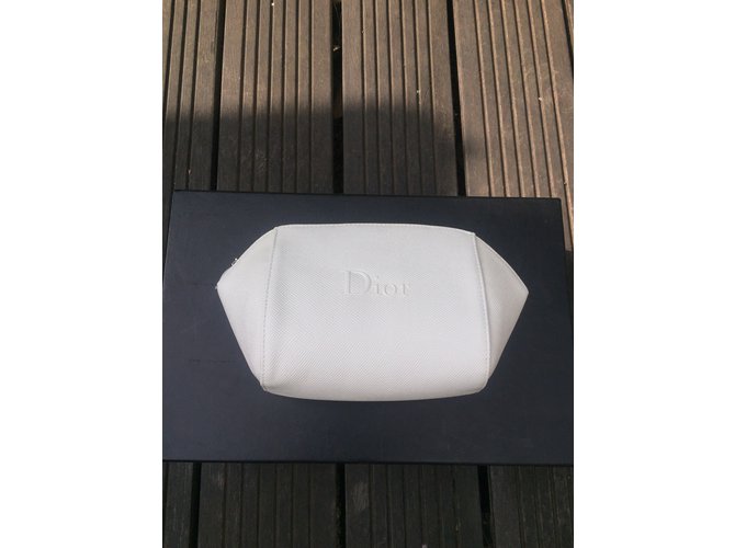 Pochette Dior Bianca in Pelle e Poliestere Bianco - vista 3