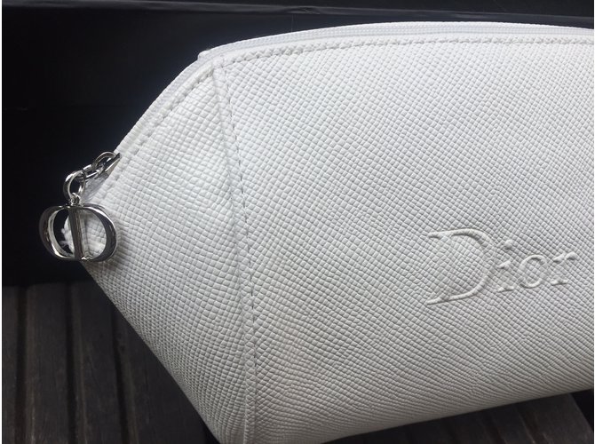 Pochette Dior Bianca in Pelle e Poliestere Bianco - vista 4