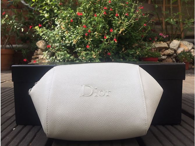 Pochette Dior Bianca in Pelle e Poliestere Bianco - vista 6
