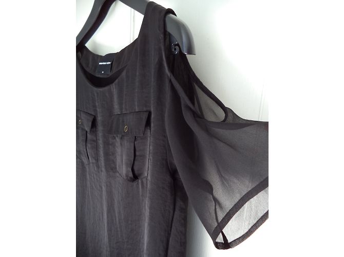 American Retro Schwarzes kurzes Kleid aus Polyester - Ansicht 3