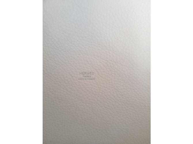 Hermès BLOCCO PICOTIN 22 TAURILLON CLEMENCE BLANC Bianco - vista 8