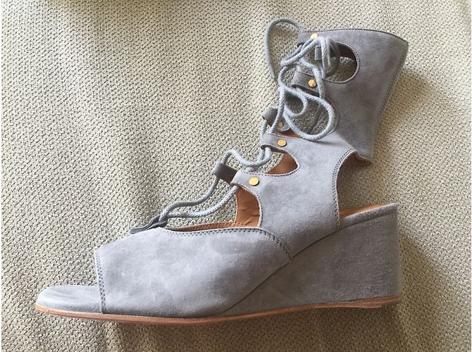 Sandali Gladiatore Chloé Grigio Camoscio - vista 6