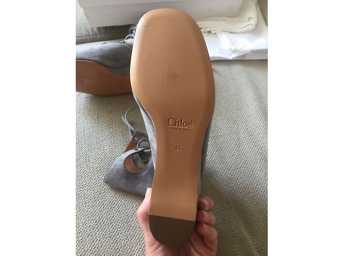 Sandali Gladiatore Chloé Grigio Camoscio - vista 9