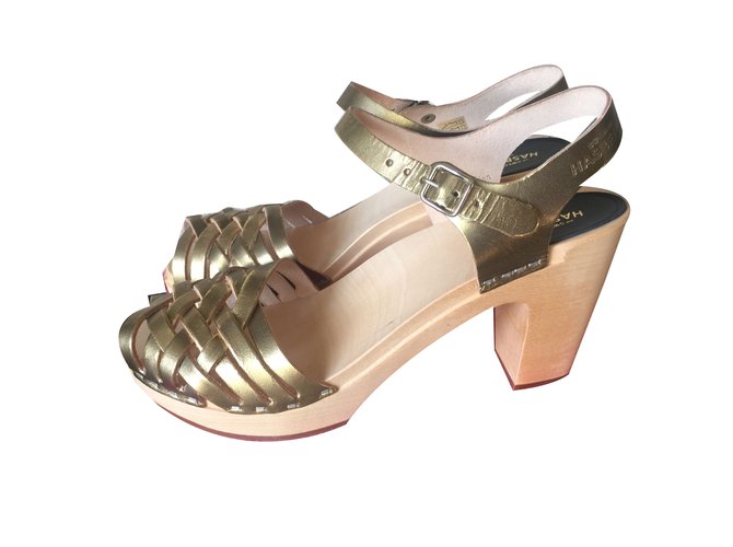 Swedish Hasbeens sandali D'oro - vista 2