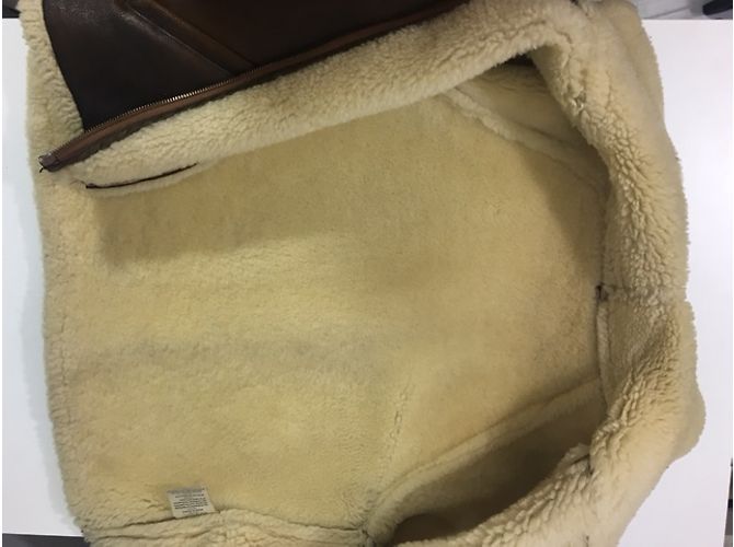 Autre Marque Lammfell-Bomberjacke Braun - Ansicht 13