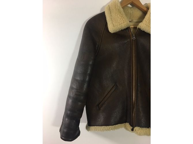 Autre Marque Lammfell-Bomberjacke Braun - Ansicht 3