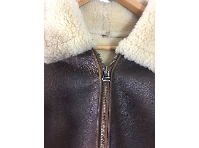 Autre Marque Lammfell-Bomberjacke Braun - Ansicht 5