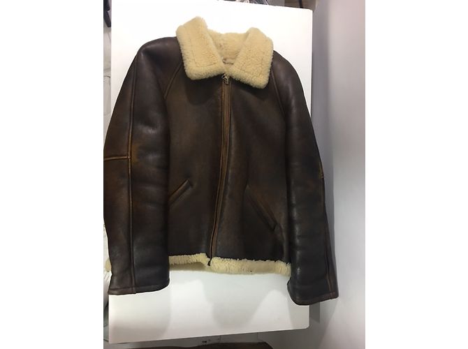 Autre Marque Lammfell-Bomberjacke Braun - Ansicht 7