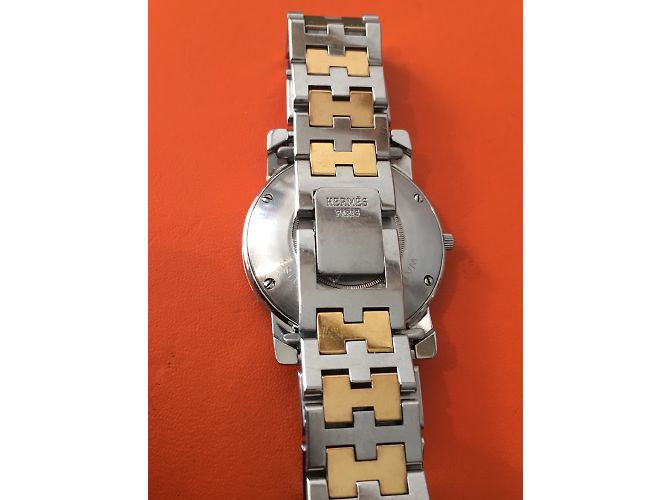 Hermès carrick acier et plaqué or Argenté Doré - vue 4