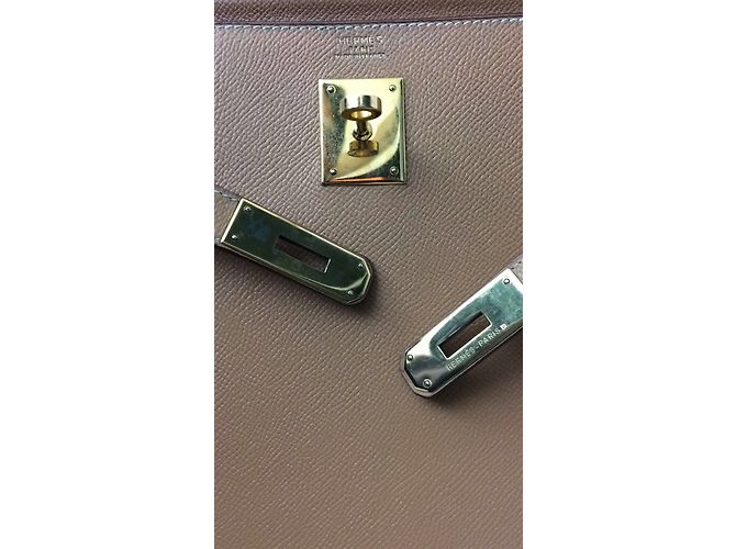 Hermès Kelly 32 oro Beige - vista 12