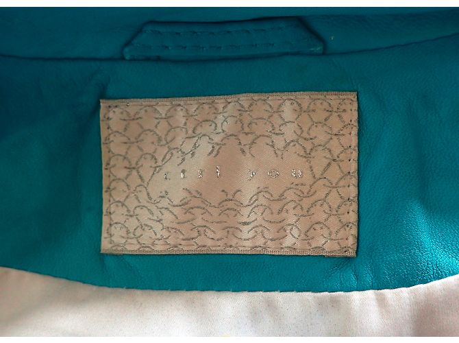 Autre Marque Lederjacke in Türkis Blau - Ansicht 10