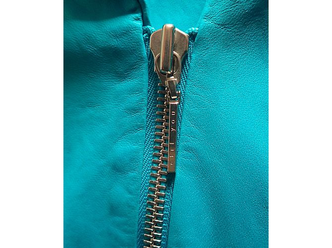 Autre Marque Lederjacke in Türkis Blau - Ansicht 6