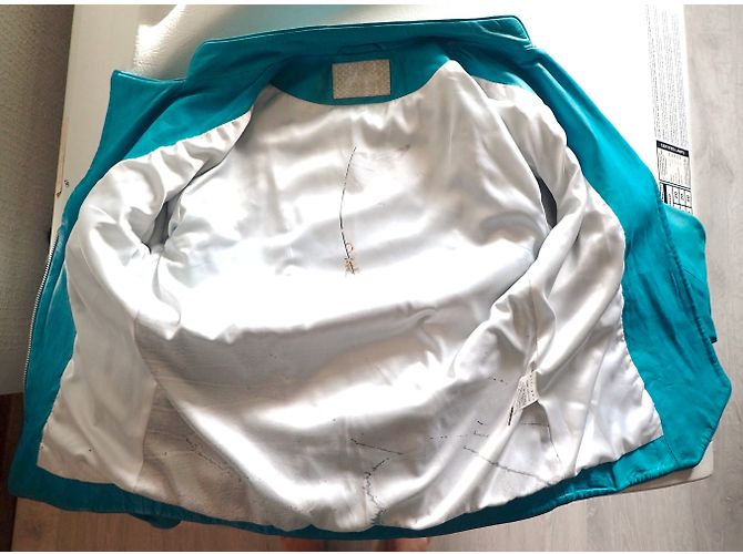 Autre Marque Lederjacke in Türkis Blau - Ansicht 7