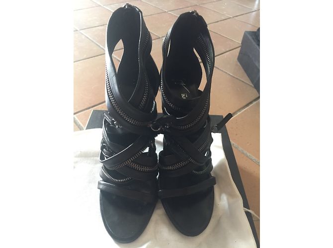 Sandali Giuseppe Zanotti for Balmain in pelle nera Nero - vista 2