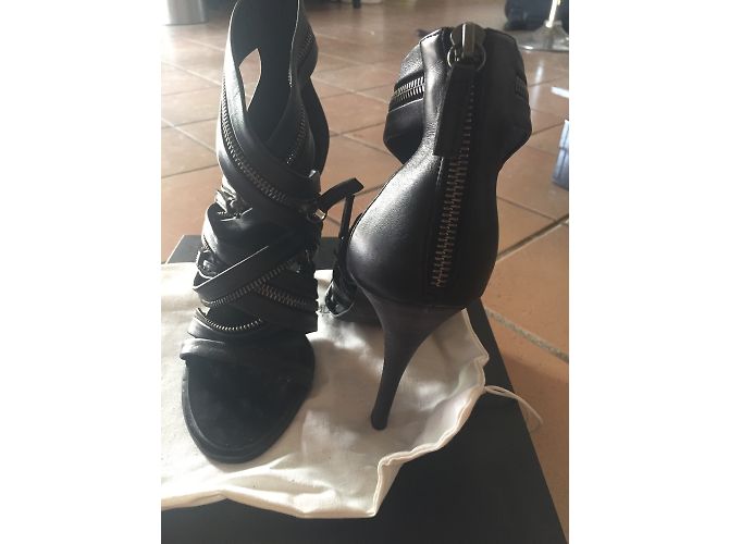 Sandali Giuseppe Zanotti for Balmain in pelle nera Nero - vista 5