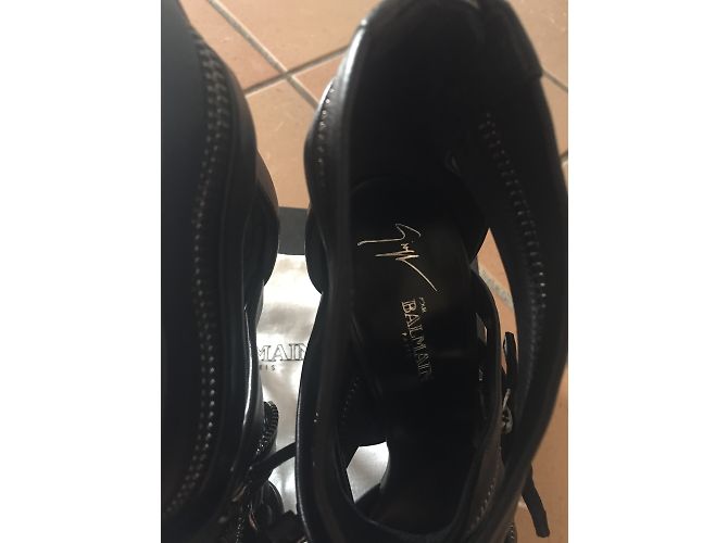 Sandali Giuseppe Zanotti for Balmain in pelle nera Nero - vista 7