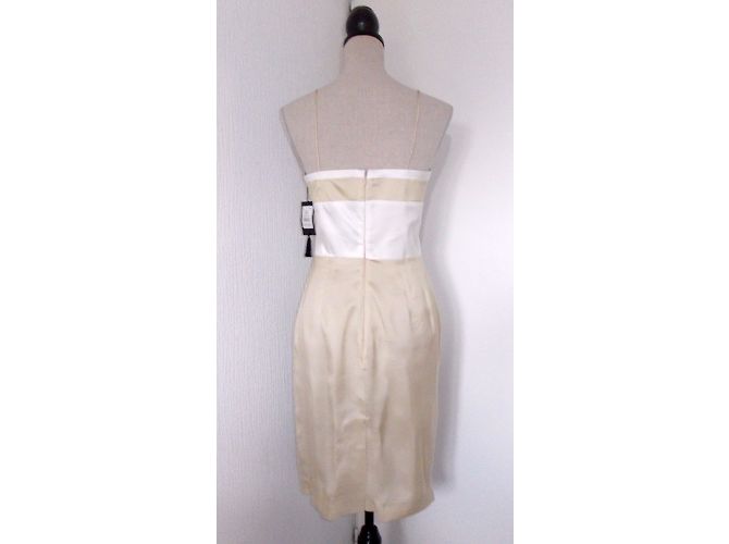 Set Abito e Bolero Renato Nucci in Seta Beige e Bianco - vista 8