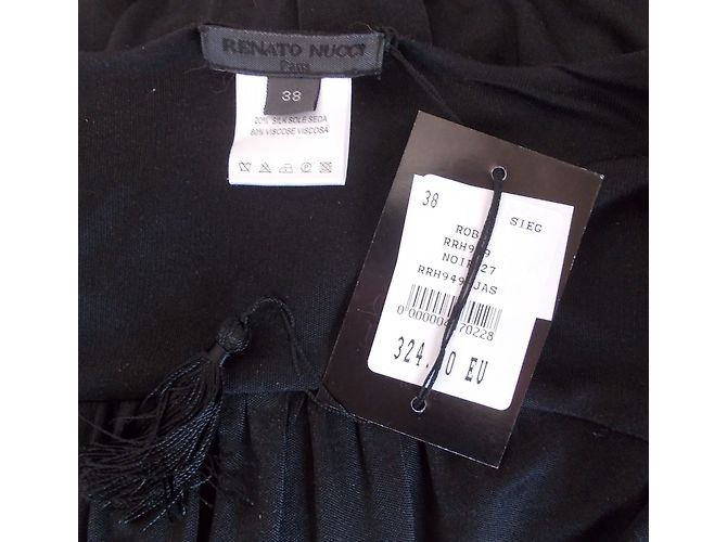 Abito nero Renato Nucci in viscosa e seta - vista 9