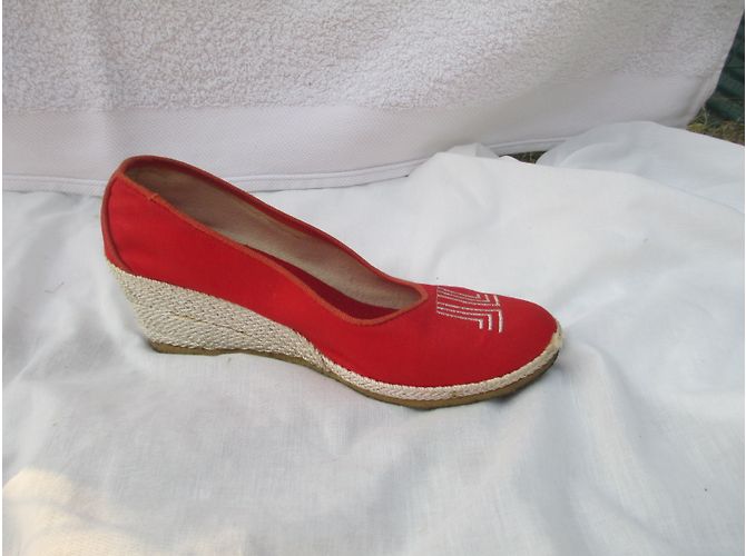 Espadrillas Lanvin Rosse in Tela 39 Rosso - vista 3