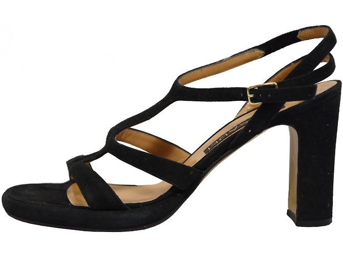 Sandali Casadei in nabuk nero con tacco 9 cm - vista 2