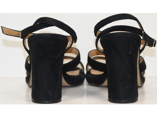 Sandali Casadei in nabuk nero con tacco 9 cm - vista 5