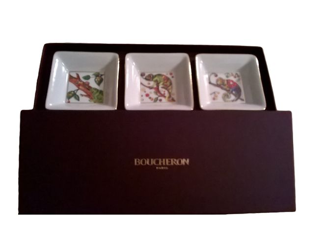 Boucheron Set aus 3 weißen Porzellan Schalen mit Tiermuster - Ansicht 2
