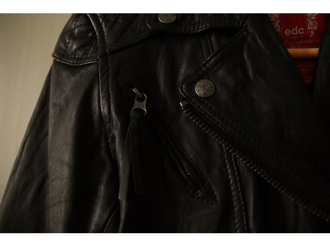 Autre Marque EDC Black Leather Biker Jacket - view 4