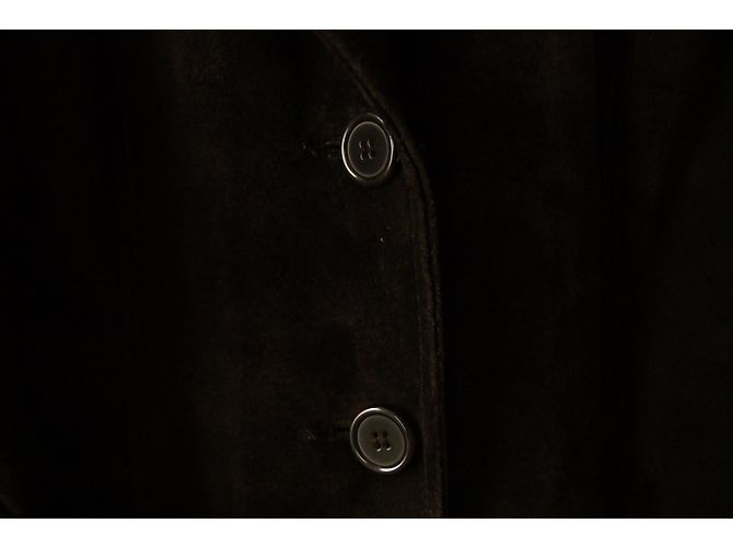 Chaqueta Oakwood marrón oscuro de piel de cabra con cinturón - vista 3