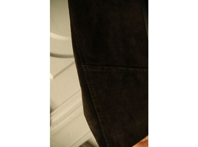 Chaqueta Oakwood marrón oscuro de piel de cabra con cinturón - vista 4