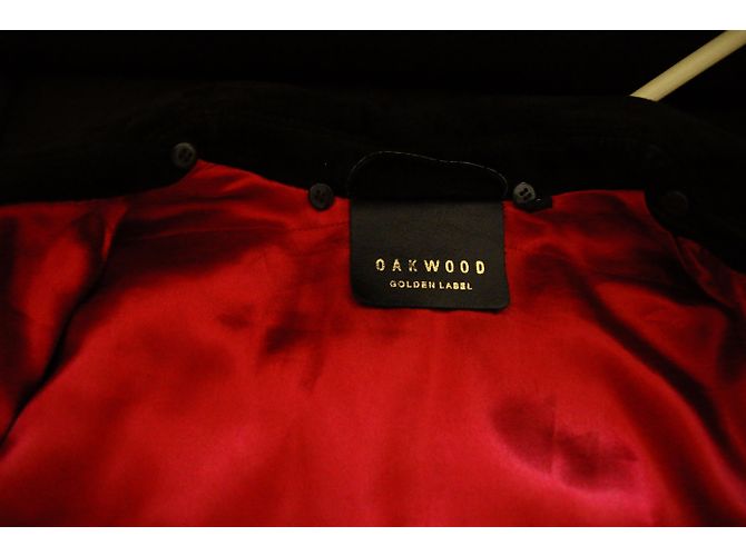 Chaqueta Oakwood marrón oscuro de piel de cabra con cinturón - vista 6