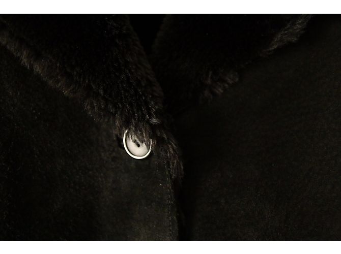 Autre Marque Abrigo de piel de cabra negro - vista 5