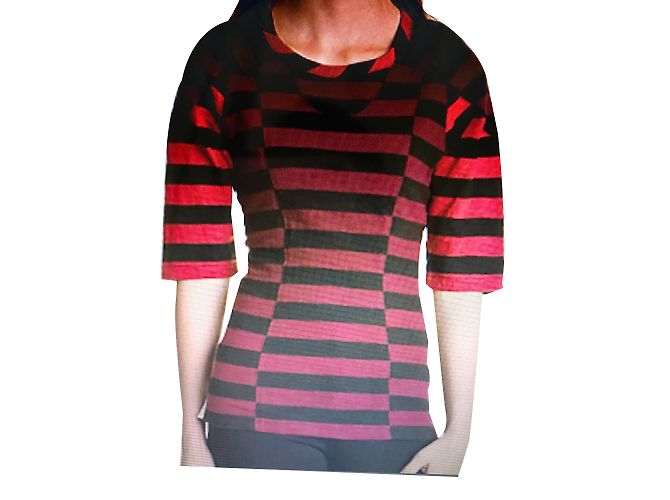 Camiseta de rayas Isabel Marant antracita y burdeos de algodón - vista 2